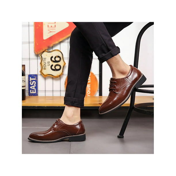 Details about   Mens Leather Business Leisure Shoes Slip on Pointy Toe Work Dress Formal Party